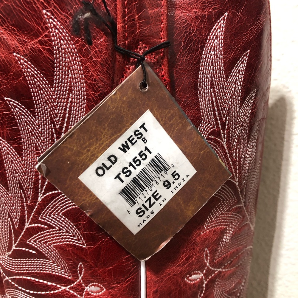 Old West Red Western Boots - Picture 3 of 7